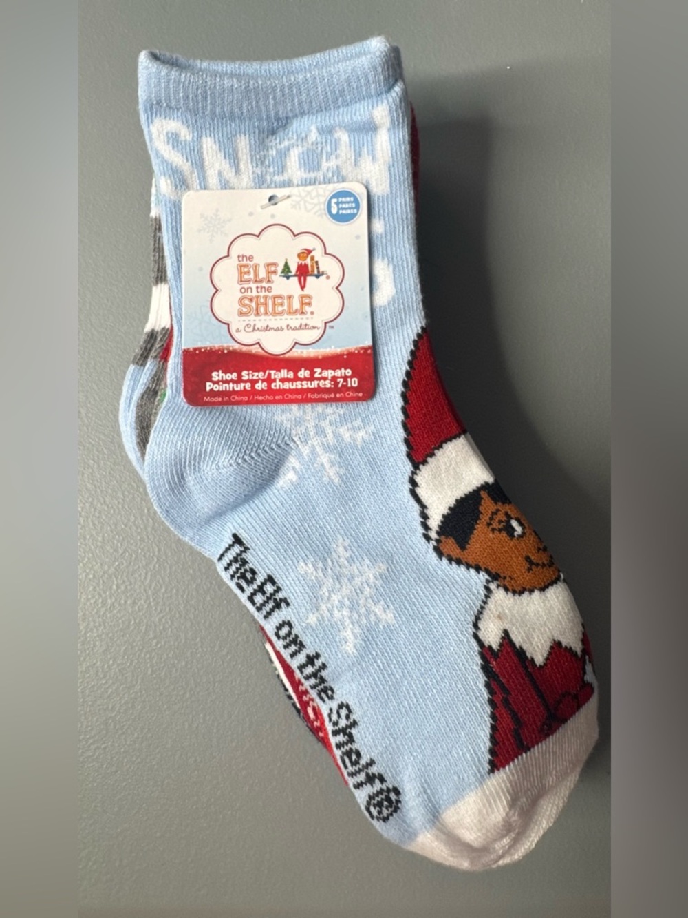 The Elf on the Shelf® a Christmas tradition Christmas themed socks 5-pack lights - Picture 1 of 7